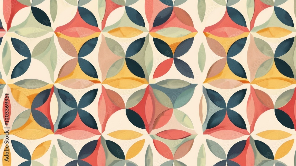 Retro Geometric Abstract Mosaic Kaleidoscope Design Background Retro Geometric Abstract Mosaic Kaleidoscope Design Background