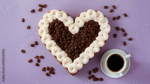 cup of coffee with heart shaped cookies