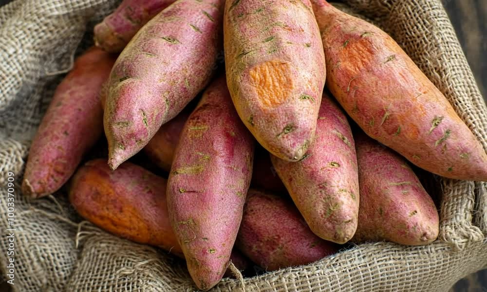 Sweet Potatoes in a Burlap Bag Sweet Potatoes in a Burlap Bag