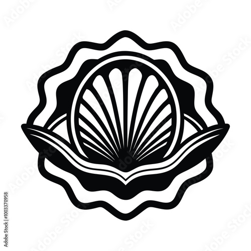 oyster sea animal vector logo design