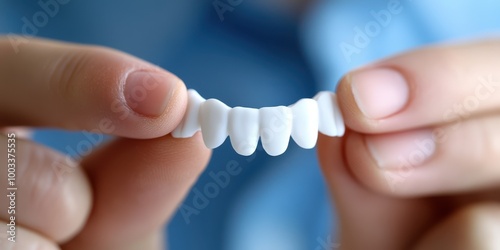 Close up of a Person Holding a Partial Denture