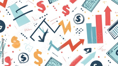 Vector finance pattern. FInance seamless background. 