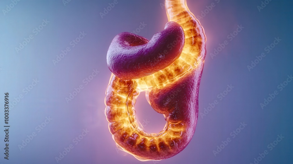 Fototapeta premium 3D Rendered Human Digestive System Anatomy Illustration