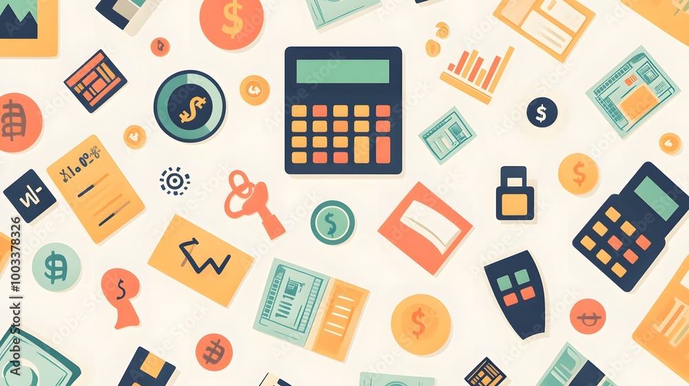 Vector finance pattern. FInance seamless background. 
