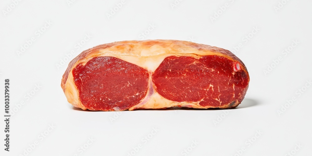 Cured Meat Smoked Beef Delicious Food Closeup Isolated White Background Cured Meat Smoked Beef Delicious Food Closeup Isolated White Background