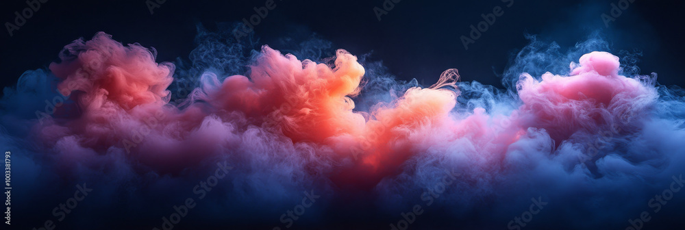 Abstract colorful smoke against a dark background. Abstract colorful smoke against a dark background.