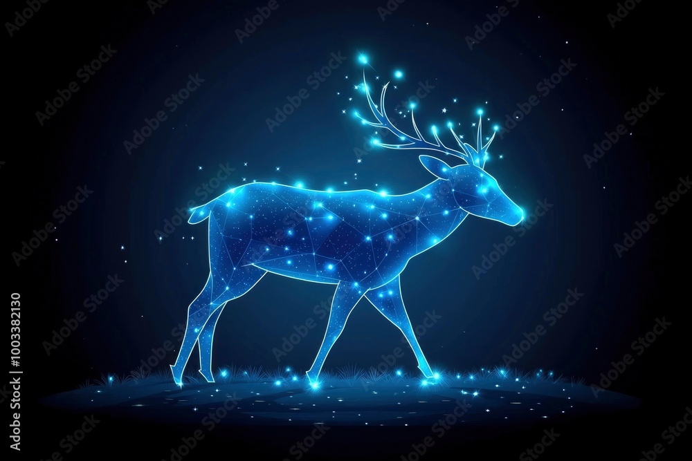 Glowing Deer in a Night Sky Glowing Deer in a Night Sky