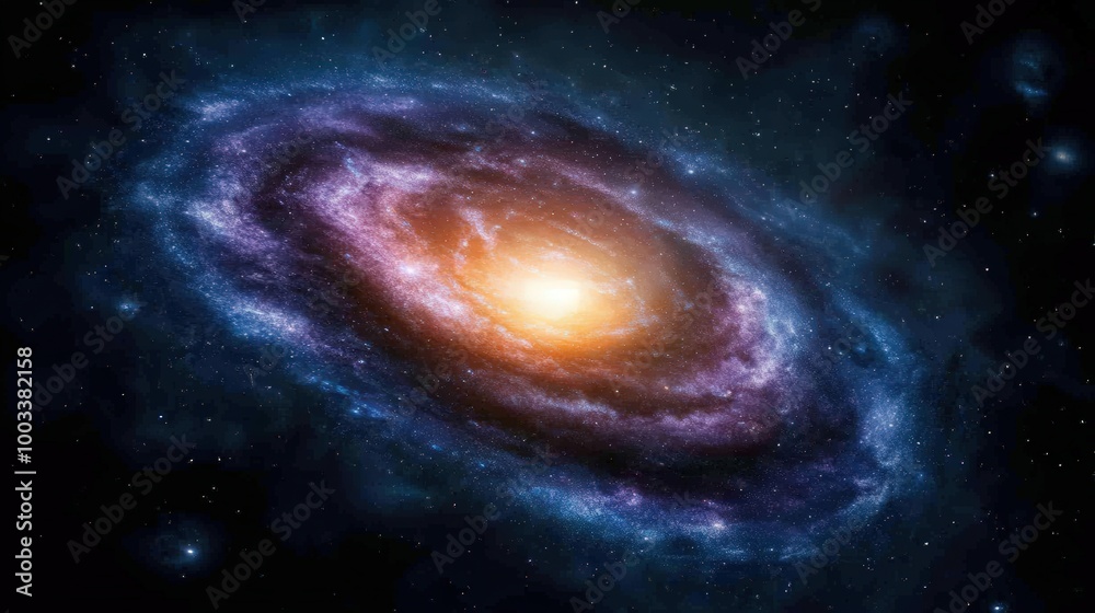 Obraz premium Spiral Galaxy in Deep Space Cosmic Nebula Astronomical Photography Starry Night Sky