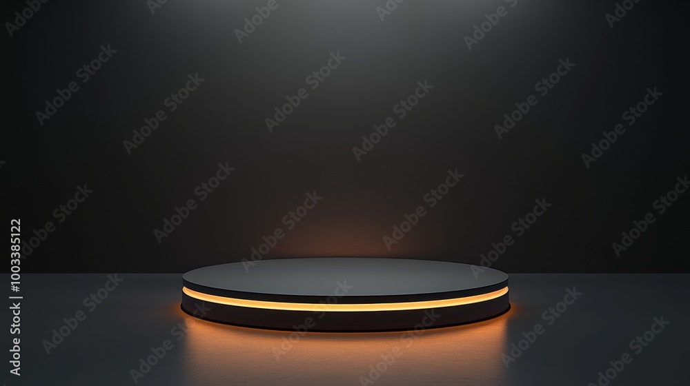 Glowing Circular Platform on Dark Background Glowing Circular Platform on Dark Background