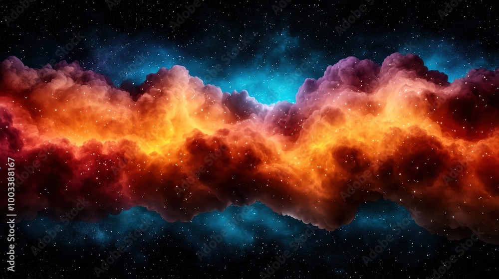 Obraz premium Cosmic Nebula Cloudscape with Stars Abstract Space Background