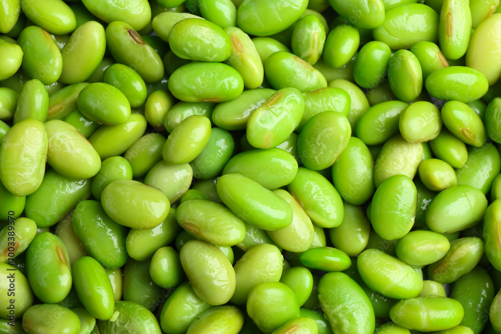 Fresh edamame beans as background, top view Fresh edamame beans as background, top view