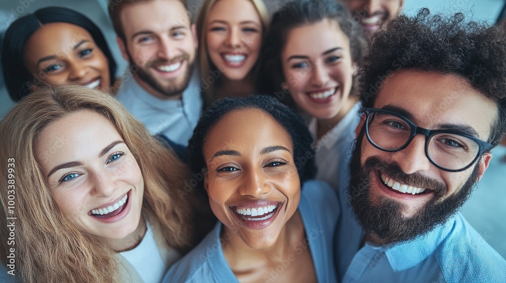 Smiling Group of Diverse Friends Together in a Studio Smiling Group of Diverse Friends Together in a Studio