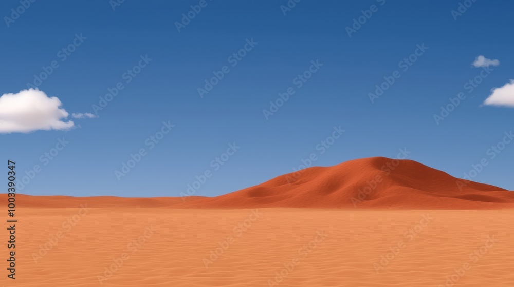 Red Sand Dunes under a Blue Sky Desert Landscape with Clouds Red Sand Dunes under a Blue Sky Desert Landscape with Clouds