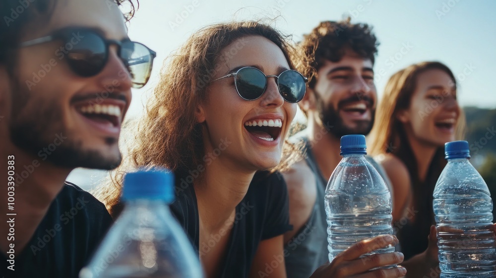 Reusable Water Bottles: Capture people using reusable water bottles in various settings, promoting the reduction of single-use plastics. Reusable Water Bottles: Capture people using reusable water bottles in various settings, promoting the reduction of single-use plastics.