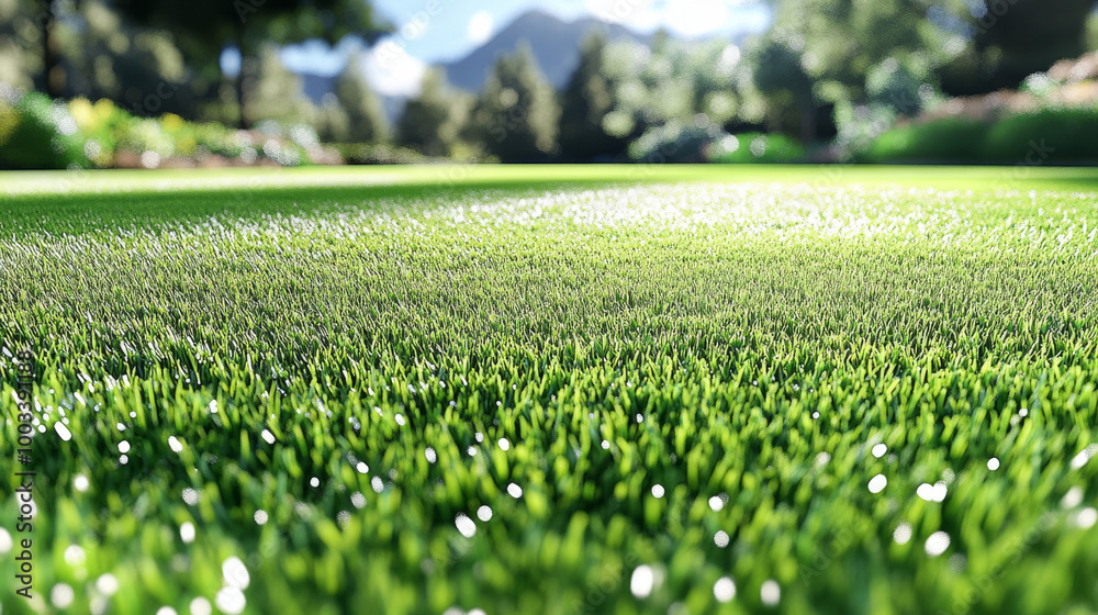 Close-up of vibrant green grass in a lush garden. Close-up of vibrant green grass in a lush garden.
