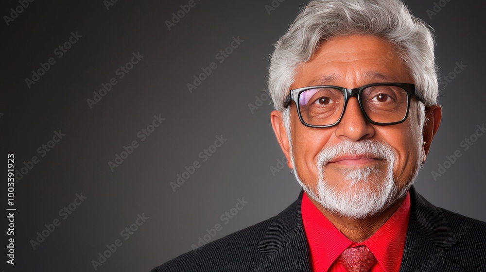 Portrait of a Confident Senior Man with Gray Hair and Glasses Portrait of a Confident Senior Man with Gray Hair and Glasses