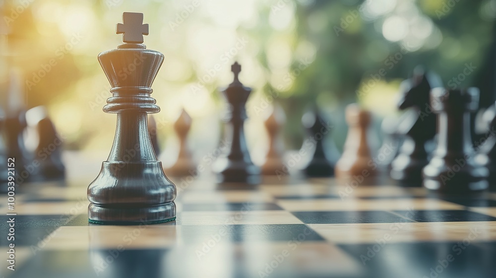 Chess Game in Soft Light for Strategic Play Chess Game in Soft Light for Strategic Play