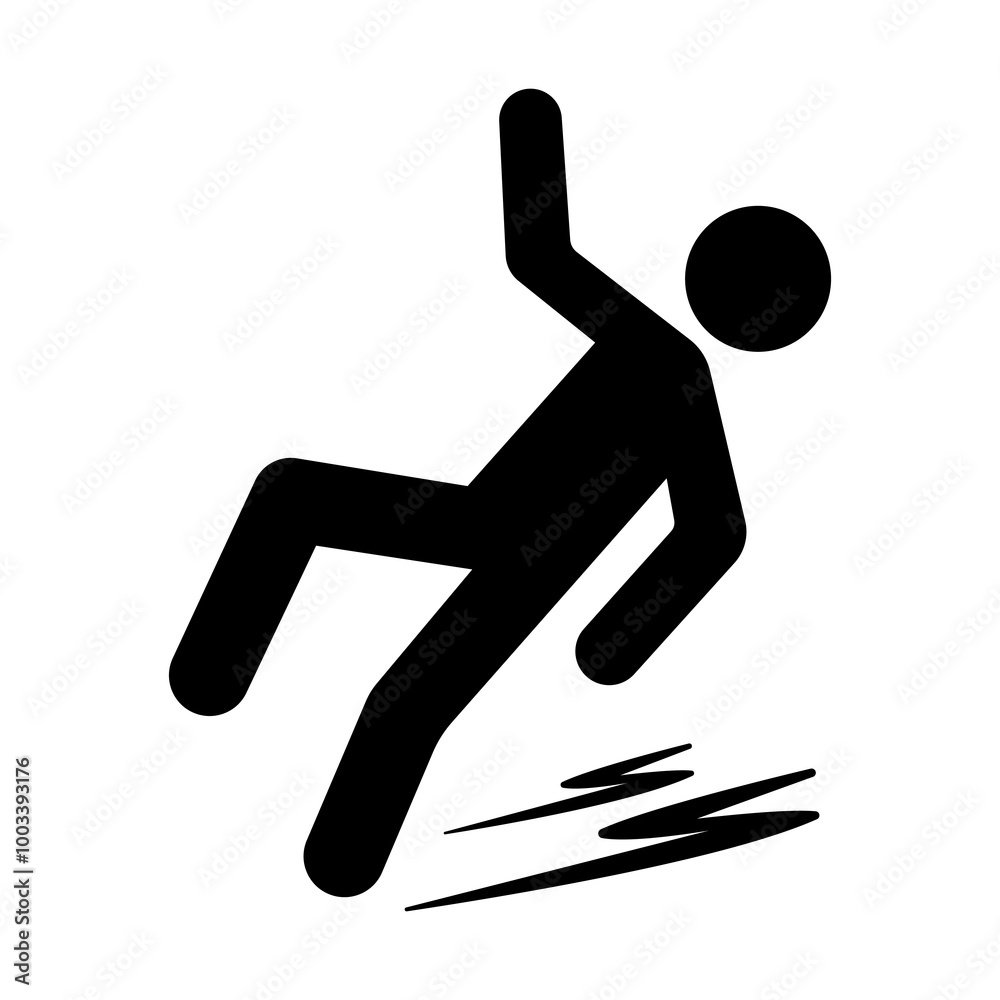 Slippery Black Icon,Vector Illustration, Isolate On White Background Label. EPS10 Slippery Black Icon,Vector Illustration, Isolate On White Background Label. EPS10
