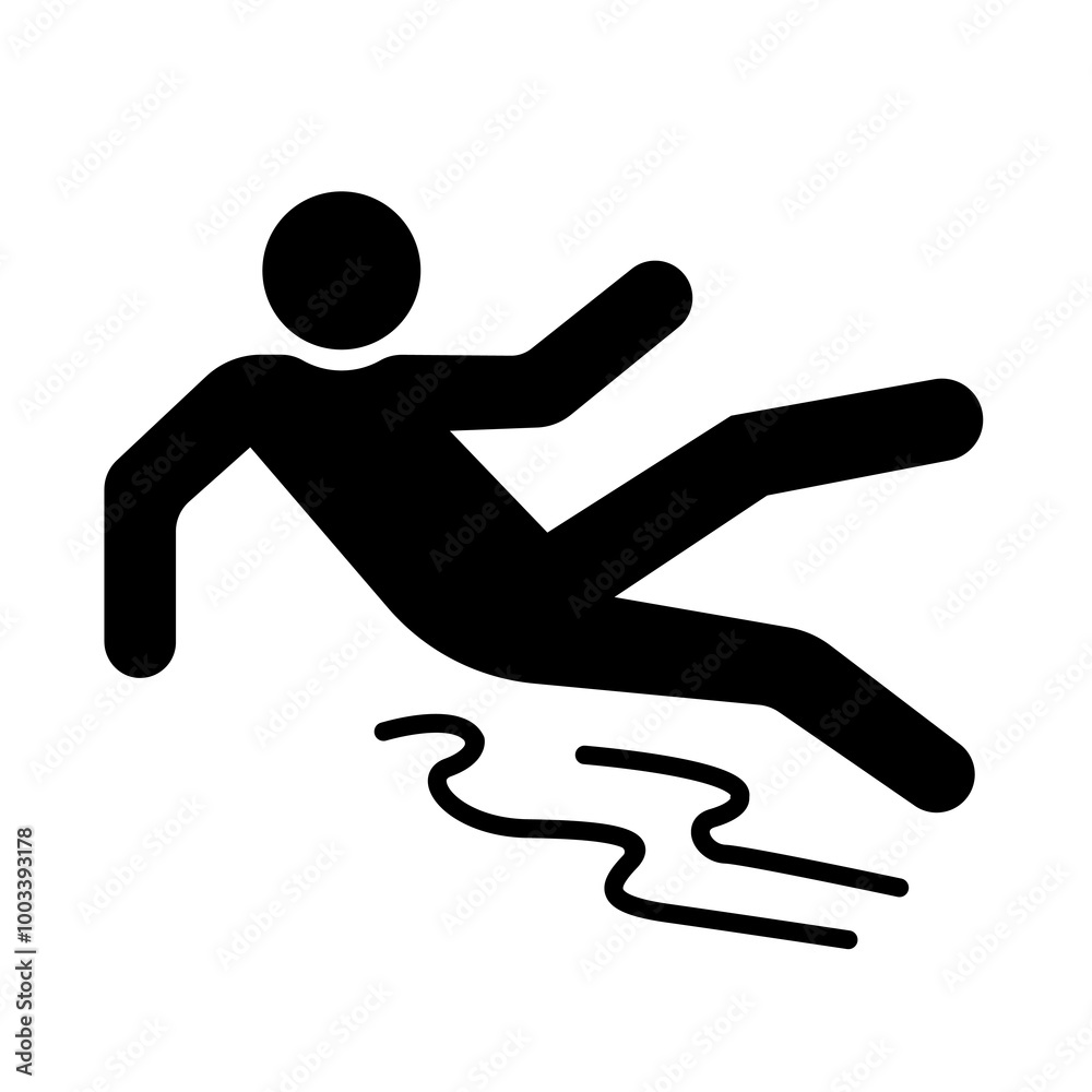 Slippery Black Icon,Vector Illustration, Isolate On White Background Label. EPS10 Slippery Black Icon,Vector Illustration, Isolate On White Background Label. EPS10