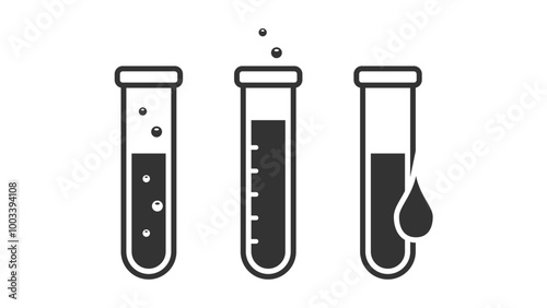 test tube icons. medical and microbiology laboratory symbols