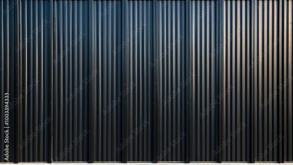 Black Corrugated Metal Texture with Wooden Vertical Panels Black Corrugated Metal Texture with Wooden Vertical Panels