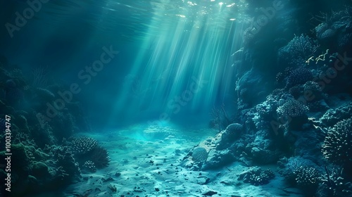 Ocean Under water. Background. Wallpaper