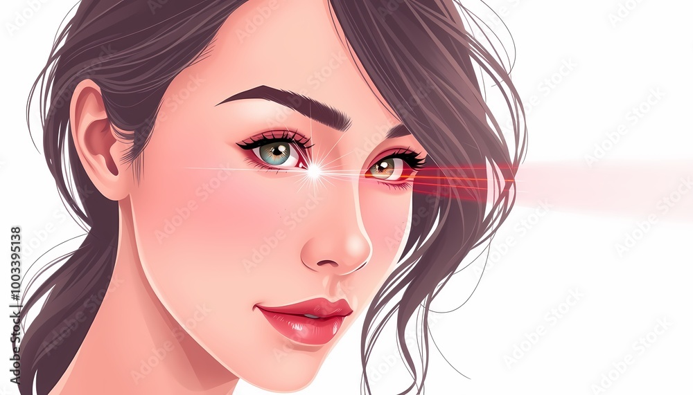 An illustration of Health and Vision: Laser Light on Eyes