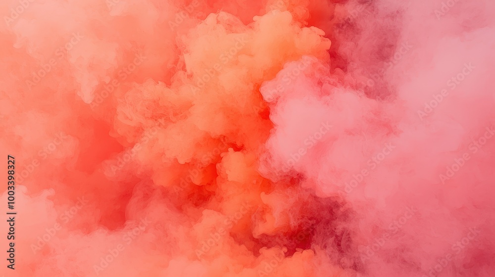 Abstract Red and Orange Smoke Cloud Background