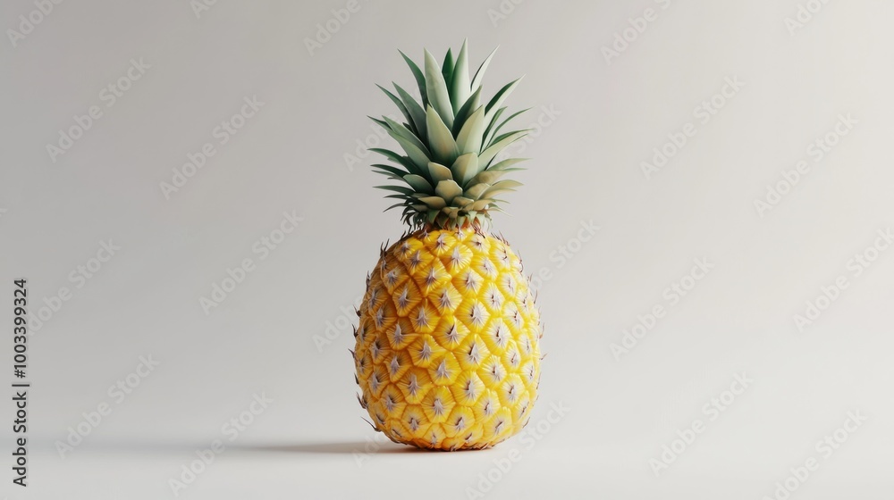 Single Pineapple on White Background Single Pineapple on White Background