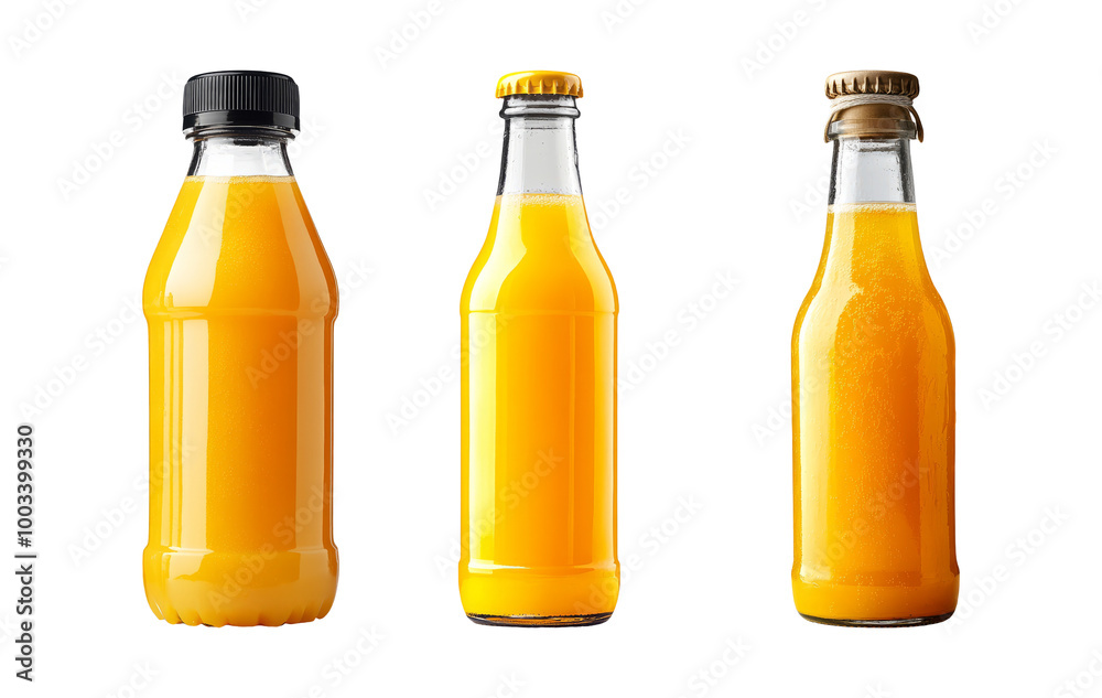 Fresh orange juice bottles on transparent background Fresh orange juice bottles on transparent background