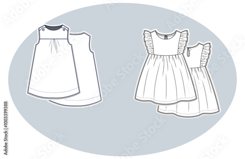 Toddler Sleeveless dresses front and back 