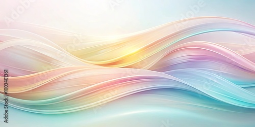 Abstract pastel waves flow and dance in a rhythmic pattern, creating a mesmerizing visual landscape.