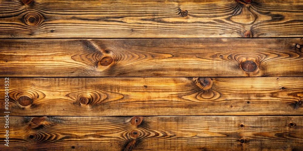 Naklejka premium Rustic Wooden Planks with Distinctive Knots and Grain Patterns, Exhibiting the Natural Beauty of Aged Wood