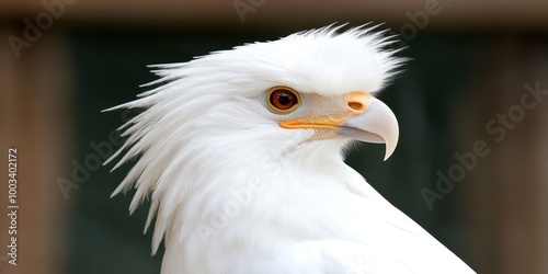 White Hawk Bird Portrait Close Up With Sharp Eyes and Beak photo