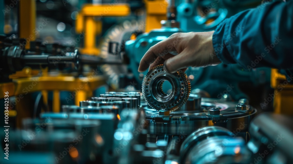 Fototapeta premium Engineer Working with Mechanical Components