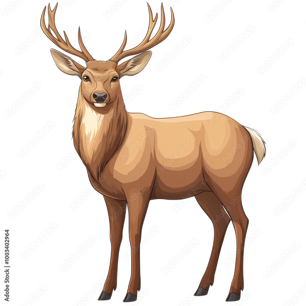 Fototapeta premium Colorful Line Drawing of a Deer