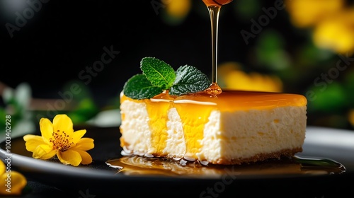 Japanese cheesecake with a light and fluffy interior photo