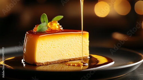 Japanese cheesecake with a light and fluffy interior photo