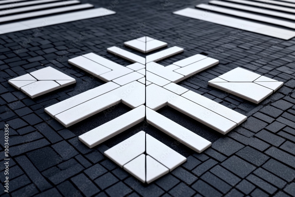 Geometric downtown intersection icon, representing the grid-like ...