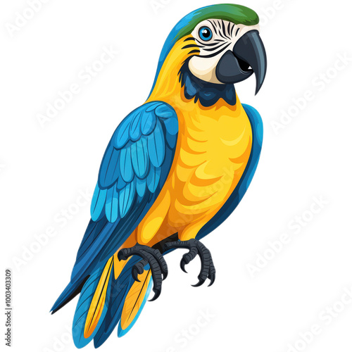 Colorful Parrot Line Drawing Illustration