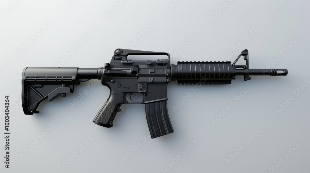 Minimalist 3D Render of Airsoft Rifle Minimalist 3D Render of Airsoft Rifle