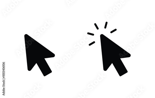 Cursor click icon, cursur click sign vector