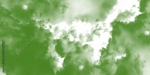 Green smoke texture on white background. Abstract cloud sky background with pastel style. beauty abstract image freshness air multicolor on sky fluffy clouds green on white cloud. colorful layer .
