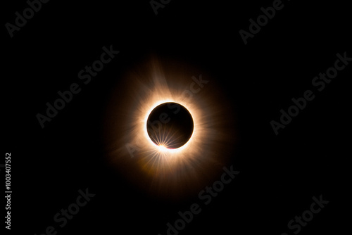 Closeup of the end of solar eclipse