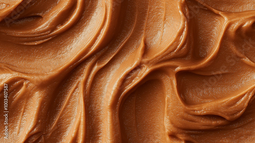 a close-up, top-down view of beechnut paste spread across the frame, filling the image with its soft brown hue and smooth, slightly coarse texture