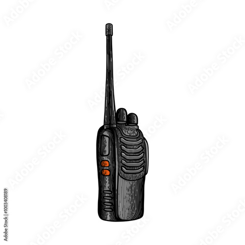 Hand drawn Black walkie talkie illustration