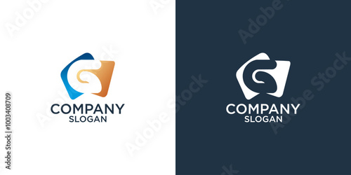 letter g abstract gradient color logo design vector