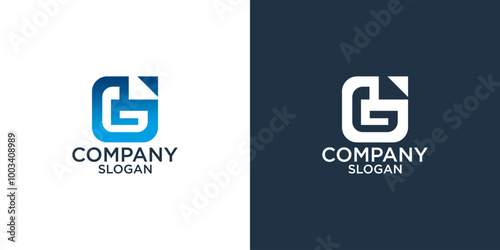 letter g abstract gradient color logo design vector