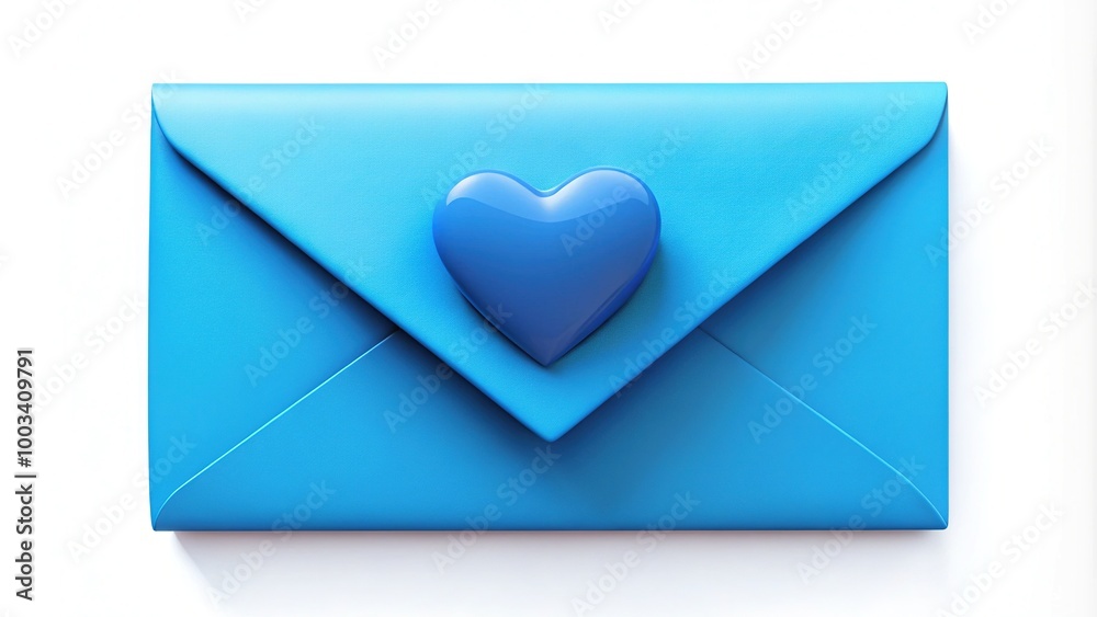 A blue envelope adorned with a heart symbolizes deep love and affection, perfect for sharing romantic messages and heartfelt communication with someone special. A blue envelope adorned with a heart symbolizes deep love and affection, perfect for sharing romantic messages and heartfelt communication with someone special.