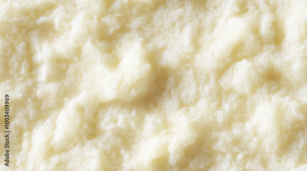 a close-up, top-down view of daikon puree spread across the entire frame, showcasing its pale white color and smooth texture a close-up, top-down view of daikon puree spread across the entire frame, showcasing its pale white color and smooth texture